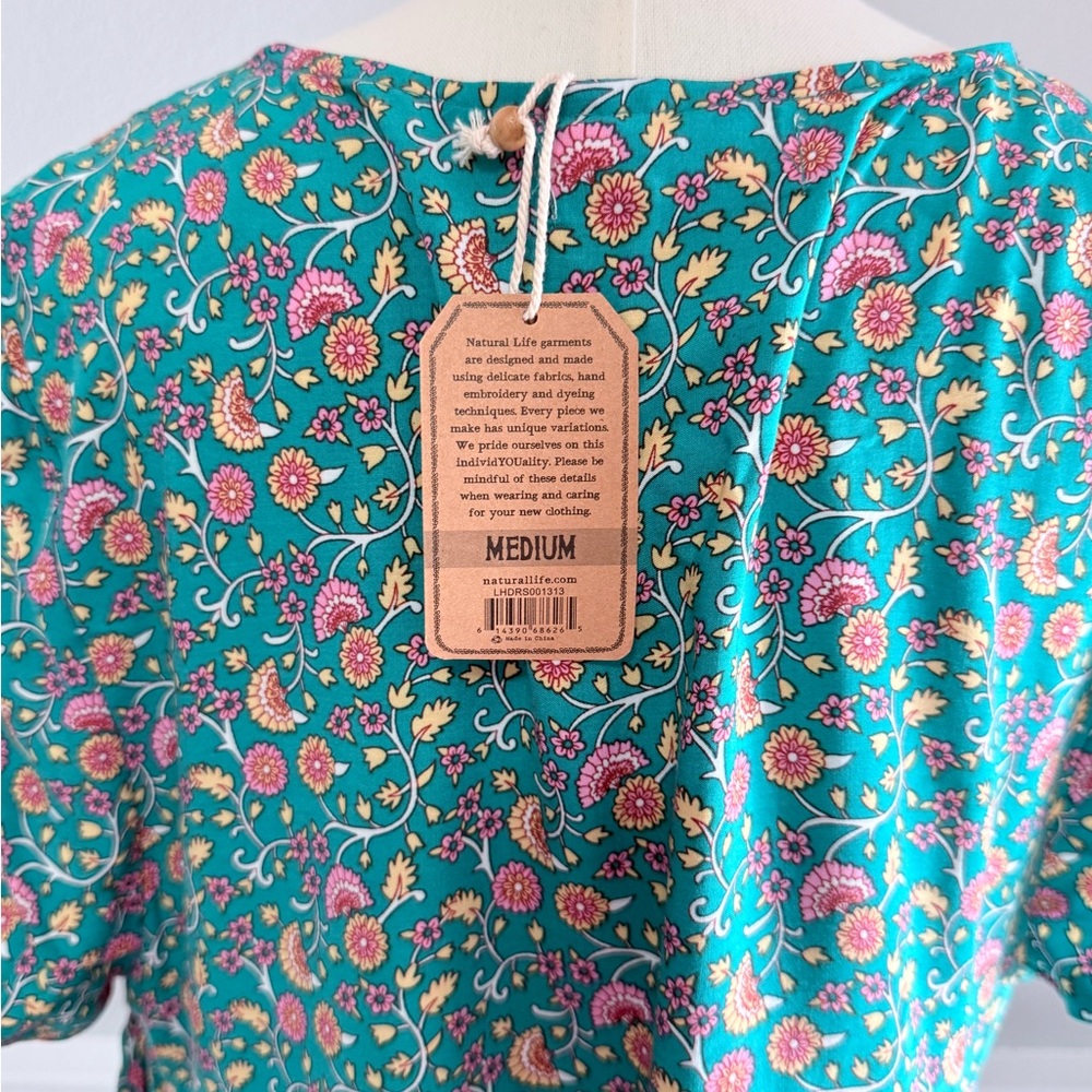 NATURAL LIFE Teal and Rust Floral Maxi Dress - Picture 5 of 6
